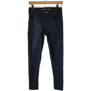 American Eagle Super Stretch Hi-Rise Jeggings Navy Blue Stretch Denim 4 Short